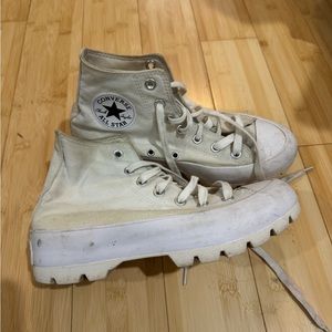White platform Converse